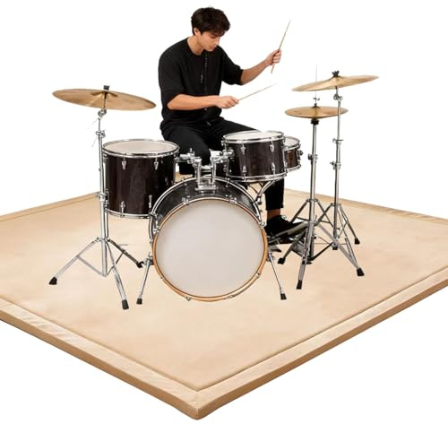 Tehocwiz Alfombra Acusticas Alfombrilla de Tambor Alfombrilla de Protección del Suelo Alfombras de Batería Acústico para Kits de Batería Electrónica Caja Alfombra para Batería 100x80cm/39.37x31.5inch
