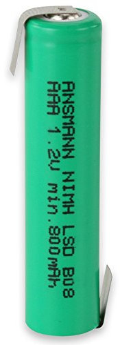 ANSMANN Batería de 800 mAh 1,2 V AAA NiMH LSD Flat-Top con Z-Tags