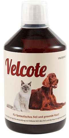 GRAU - das Original - Velcote, kaltgepresstes Öl mit wichtigen Omega 3 - und Omega -6 Fettsäuren zur Unterstützung des Fellwechsels 1er Pack (1 x 500 ml), Ergänzungsfuttermittel für Hunde & Katzen