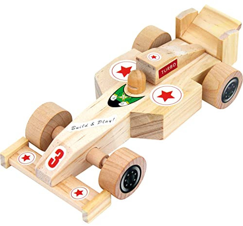 EDUPLAY Holz Rennauto zum Basteln 10er Set