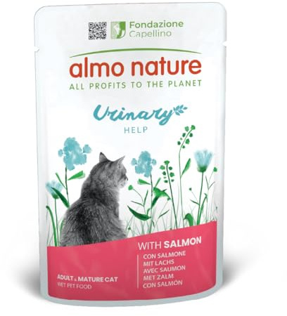 Almo Nature Functional - Urinary Help - Complete Wet Cat Food for Cats with Urinary Tract Sensitivity - with Fish - for Proper Functioning of the Urine Disposal System - 70g (Pack of 30)