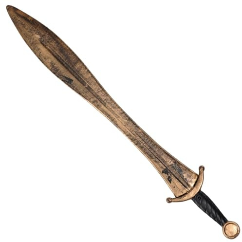 Bronze Plastic Roman Sword (15) 1 Count - Lightweight & Durable, Perfect for Reenactments and Costume Parties
