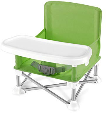 KUANDARYJ Hochstuhl Babyhochstuhl höhenverstellbar mit abnehmbarem Essbrett | klappbarer Kombihochstuhl mit 5 Punkt-Gurt, Green