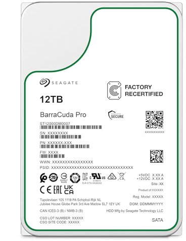 Seagate Barracuda Pro 12TB Internal Hard Drive - 3.5 SATA 6Gb/s 7200RPM 256MB Cache for Desktop Computer (ST12000DM007) (Refurbished)