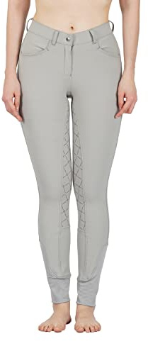 Avon Equine Pantalon d'équitation pour femme avec grip intégral en silicone, Quick Silver/Light Grey, 62