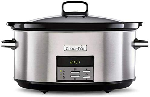 Crockpot Electric Slow Cooker | Programmable Digital Display | Large 7.5L Capacity (up to 10 People) | Keep Warm Function & 20-Hour Countdown Timer | Stainless Steel [CSC063]
