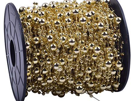 KAOYOO 200 Feet Artificial Pearls String Beads Chain Garland Flowers Wedding Party Decoration