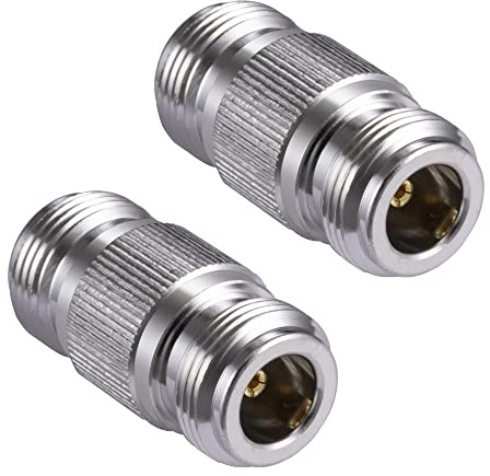 Vecys 2PCS N-Kontaktadapter N Typ Hona Till N Typ Hona Koaxialkabeladapter 50 Ohm för CB Radio WiFi-Antenn