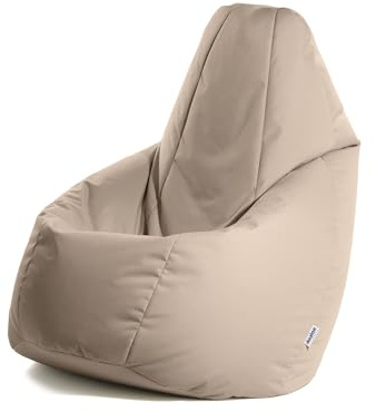 Avalon - Puff Salon Modelo Jive en Tela Técnica Reforzada, Modelos de Puff Pera con Relleno Incluido, Puf Muy Ergonómico y Cómodo, Anti-desgarros e Impermeable, Made in Italy (Grande XL-Beige)