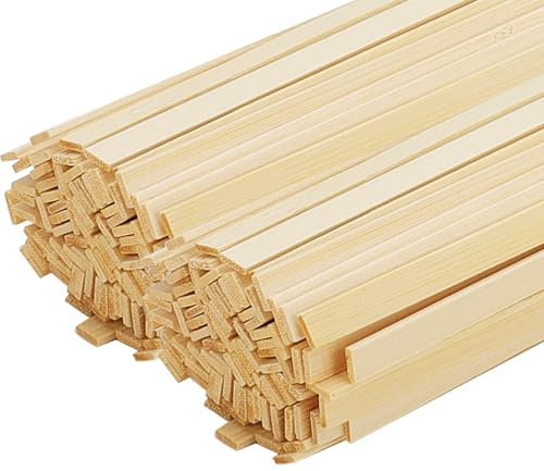 MAHIONG 200 Pcs Bamboo Flat Sticks, 40cm x 0.9cm Wood Sticks for Crafting, Natural Crafting Flat Bamboo Sticks, Extra Long Unfinished Craft Sticks for DIY Projects, Arts, and Crafts