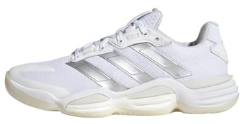 adidas Mujer Stabil 16 Indoor Shoes, Ftwwht/Silvermet/Greone, 37 1/3 EU