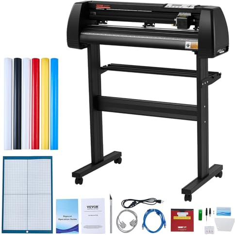 VEVOR Macchina da taglio per vinile da 28 pollici, con schermo LCD, doppi rulli a molla regolabili per la creazione di cartelli, include Signmaster per design creativo e taglio