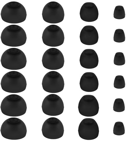 Extra kleine Ohrstöpsel, Ersatz-Ohrstöpsel, weiches Silikon, für In-Ear-Kopfhörer, extra kleine Ohrstöpsel für In-Ear-Kopfhörer (8 Paar, schwarz)
