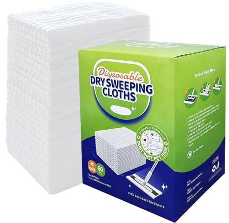 Flash Speed Mop Dry Dusting Cloths,Dry Sweeping Cloths,Dry Mop Refills Disposable Dusting Cloths Floor Dust Remove Pad Refills (60 Pcs)