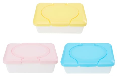BESTOYARD Boîte À Lingettes Bébé Rechargeable Porte-Lingettes Bébé Portable Distributeur pour Lingettes Humides Rangement pour Crèche Poussette Bureau Lot De 3 7.87 X 4.72 X 2.76 in