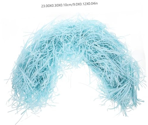 VICASKY Raffia Papier Füllmaterial Nachhaltige Geschenkbox Füller Dekorative Papierstreifen und Wiederverwendbar als Verpackungspolster für und Präsentboxen Himmelblau