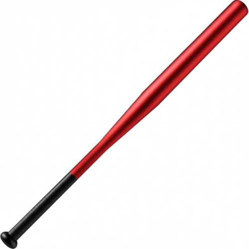 Mazza da Baseball in Acciaio 81cm Rinforzata Super Resistente Peso 1,1Kg Nera o Color Argento o Color Azzurro o Color Rosso con Grip (Rosso - New)