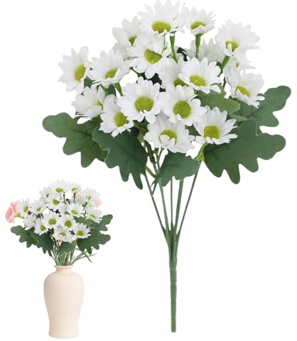 Konstblommor,Konstgjord Kamomillbukett - Mittcentertavlor Till Trädgård Kontor Hotell Krukor Vardagsrum Badrum Trädgårdskorgar