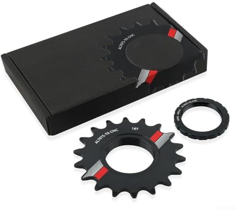 Oniissy Rueda de inercia de bicicleta de una sola velocidad con bloqueo para anillo para engranaje fijo, casete de aleación de aluminio 7075 compatible con bicicletas de carretera y pista de una sola
