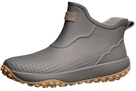 HEMNACU Botas de Goma para Hombre Botas de Lluvia Caña Alta Extraanchas Calzado para La Lluvia Botines de Jardín Antideslizantes para Pescar Zapatos de Goma Impermeables Botines de Cuero