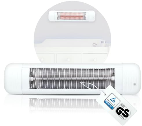 Babyruf BS 50 Heizstrahler | 600 Watt | Wickeltisch Wärmelampe Mit Abschaltautomatik | Einfache Wandmontage | Weiß