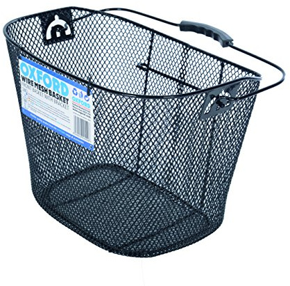 Oxford Handlebar Mesh Basket with Bracket - Black