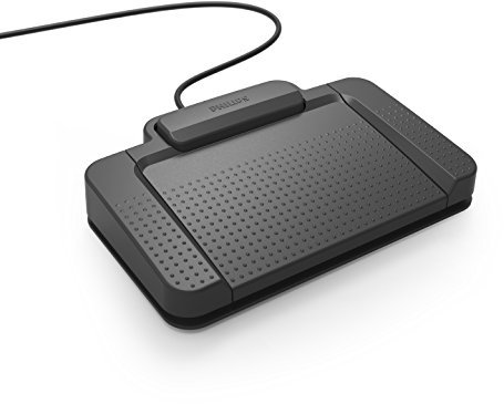 Philips ACC2330/00 USB-Fußschalter 4 Pedal-Design, frei konfigurierbar, Plug und Play, anthrazit