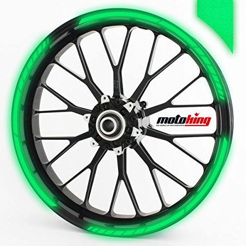 Felgenrandaufkleber GP im GP-Design passend für 12 Zoll Felgen für Motorrad, Auto & mehr - REFLEKTIEREND GRÜN