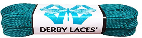 Derby Laces ORIGIN Wide 10mm Hockey Style Waxed Lace for Skates, Roller Derby, Work Boots, and Hiking (Teal, 84 Inch / 213 cm)