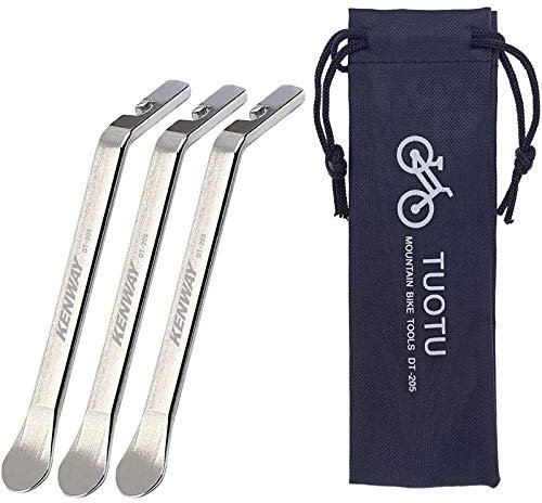 TuoTu Bicycle Tire Lever Tyre Spoon Changing Tool, Stainless Steel Portable Bike Tire Levers to Repair Bike Tube, Set of 3