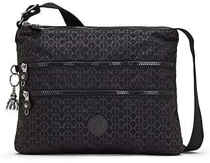 Kipling Alvar Mittelgroße Umhängetasche, Signature Emb (Schwarz)