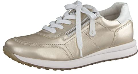 Paul Green Damen-Sneaker, Low-Tops, herausnehmbare Innensohle, Gold, 38.5 EU