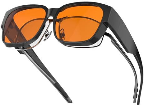 Goiteia 99,9% überbrille Blaulichtfilter-Brille Gaming|Ultraleicht|Orangefarbene Tönung für überlegene Blockierung (bis zu 500 nm)|Besserer Schlaf