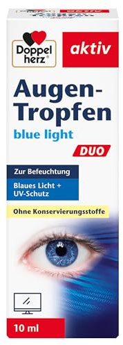 Doppelherz Augen-Tropfen blue light DUO - bei trockenen Augen & Augenallergien - mit Schutz vor UV-Strahlung & blauem Licht - 10 ml