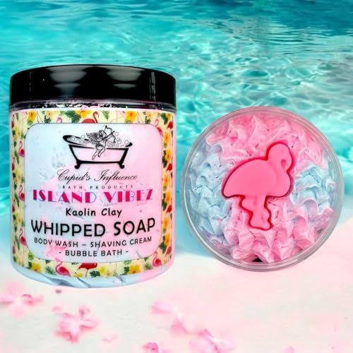 Island Vibez Whipped Soap | Luxurious Kaolin Clay Body Wash | Shower Fluff | Shaving Foam | Shower Cream | Bubble Bath | Pina Colada Body Wash | Shower Whip | Stocking Fillers | Holiday Soap