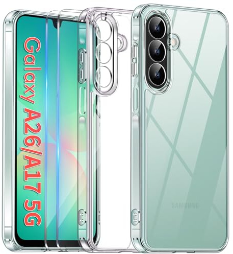 COPIKE Camera Protection for Samsung Galaxy A17 / A26 5G Phone Case with 2 Pack Screen Protector, Anti-Scratch Shockproof Protection, Slim Anti-Yellowing Samsung A26 / A17 Case, Clear