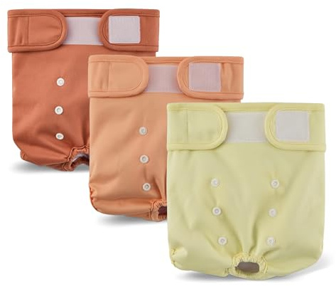 Amazon Basics - Pañales lavables para perros hembra, talla L paquete de 3