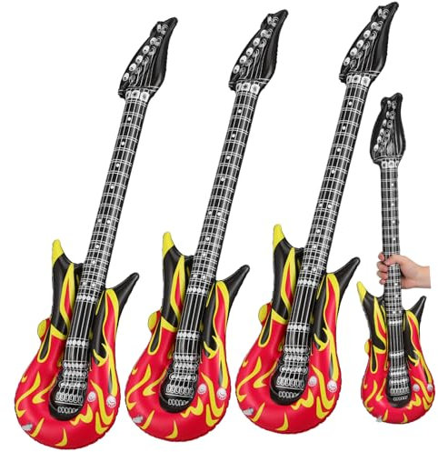 KICHOUSE 4piezas Guitarra Inflable Divertido Juguete para Piscina Fiestas Instrumento Portátil De PVC Acuáticos