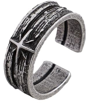 Auriselle Bague pour homme Ajustable Géométrique Étoile de nuit Vintage Viking Rétro Bague ouverte Bague de pouce Gothique Punk Bijoux Cadeaux pour hommes Garçons Père