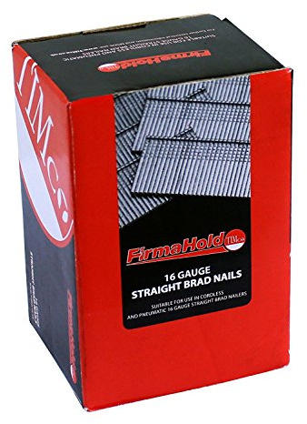 TIMco FirmaHold 16 Gauge Straight Brads Excl. Fuel Cells - Description: 50mm A2 Stainless Steel - BSS1650 Pack of: 2000
