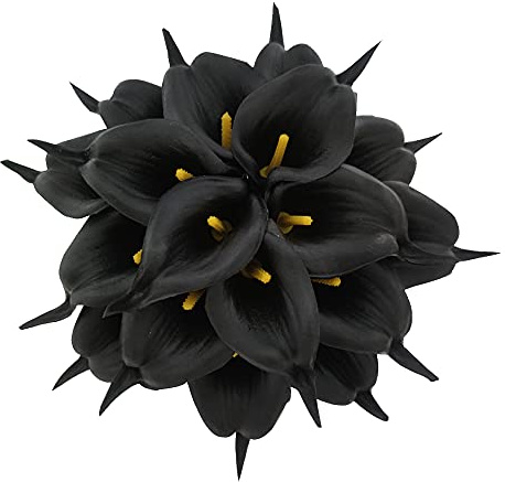 Wuudi 20pcs Calla Lily Bridal Wedding Bouquet Head Latex Real Touch Flower Bouquets