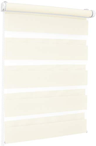 Rollmaxxx Duo-Rollo Doppelrollo Klemmfix ohne Bohren (70 x 220 cm, Creme)