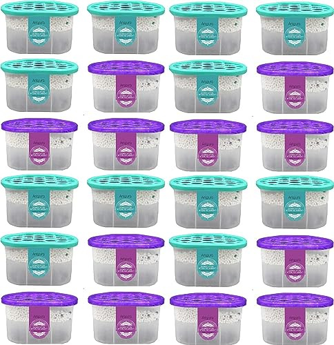 Deumidificatore casa muffa, assorbi umidità per ambienti con Cristalli Idrofili da 500ml (24 PACK) con Aromaterapia 2023, Ariapura