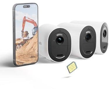 Arlo Go 2 Überwachungskamera für Unternehmen, Kabellos, 3G/4G LTE Ohne WLAN, Wetterfest, Spotlight, Alarm Sirene, Nachtsicht, 2-Wege-Audio, Bewegungsmelder, Akku, Kostenloser Cloud-Speicher