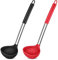 Herogo Schöpflöffel, 2 Stück Silikon Suppenkelle Set, 31 cm Schöpflöffel mit Edelstahl Griff, Groß Löffel für Suppen Servieren, Hitzebeständigkeit & Antihaft, Leicht zu reinigen, Schwarz & Rot