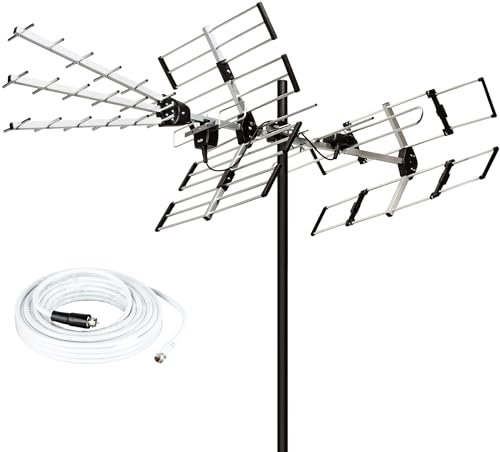 Five Star Outdoor TV Antenna 200 Miles Long Range Upgraded Yagi HD VHF UHF Support ATSC 3.0 and 4K Broadcast