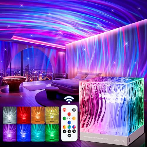 Sensory Lights Gifts for Girls Women, 18 Colors Bedside Lamps Northern Lights Projector, Remote Timer Galaxy Light, Soothing-for-Sleep Mood Lighting, Galaxy Projector, Bedroom Lamp Aurora Decor