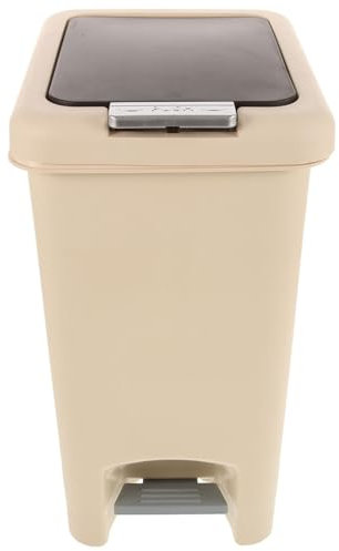QTTYREV Mülleimer Tretmülleimer aus Kunststoff, 10 l, groß, schmal, für das Badezimmer, Fußpedal, Mülleimer aus Kunststoff, hundesicher, schmaler Mülleimer