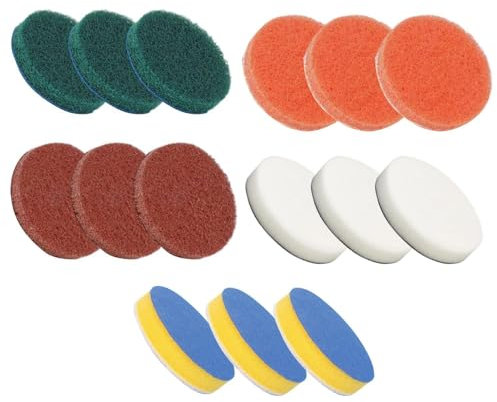 YSJCHEBS Almohadillas De Cepillo De Limpieza De 15 Piezas, Cepillo De Limpieza Multifuncional, Reemplazo De Cepillo De Limpieza Eléctrica, Herramientas De Limpieza, Suministros De Cocina