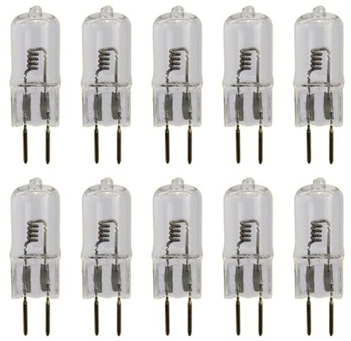 UGEFKMQ 10 Stück Halogen Glühbirnen G6.35 12V 75W Halogen Leuchtmittel GY6.35 100W 12V Stiftsockellampe GY6.35 2-Bi-Pin-Sockel Glühbirne 100W